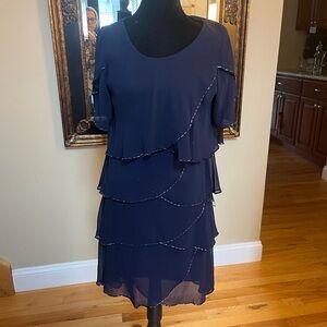 Elegant Navy Layered Dress